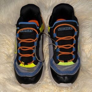 Skechers Kids' Black, Blue, and Yellow Sneakers